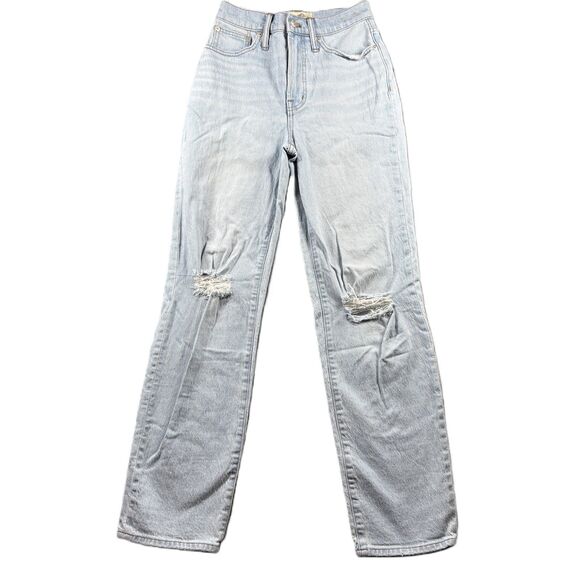 Madewell Women Jeans Perfect Vintage Straight Distressed Light Wash Size 23 F168 - Picture 1 of 12